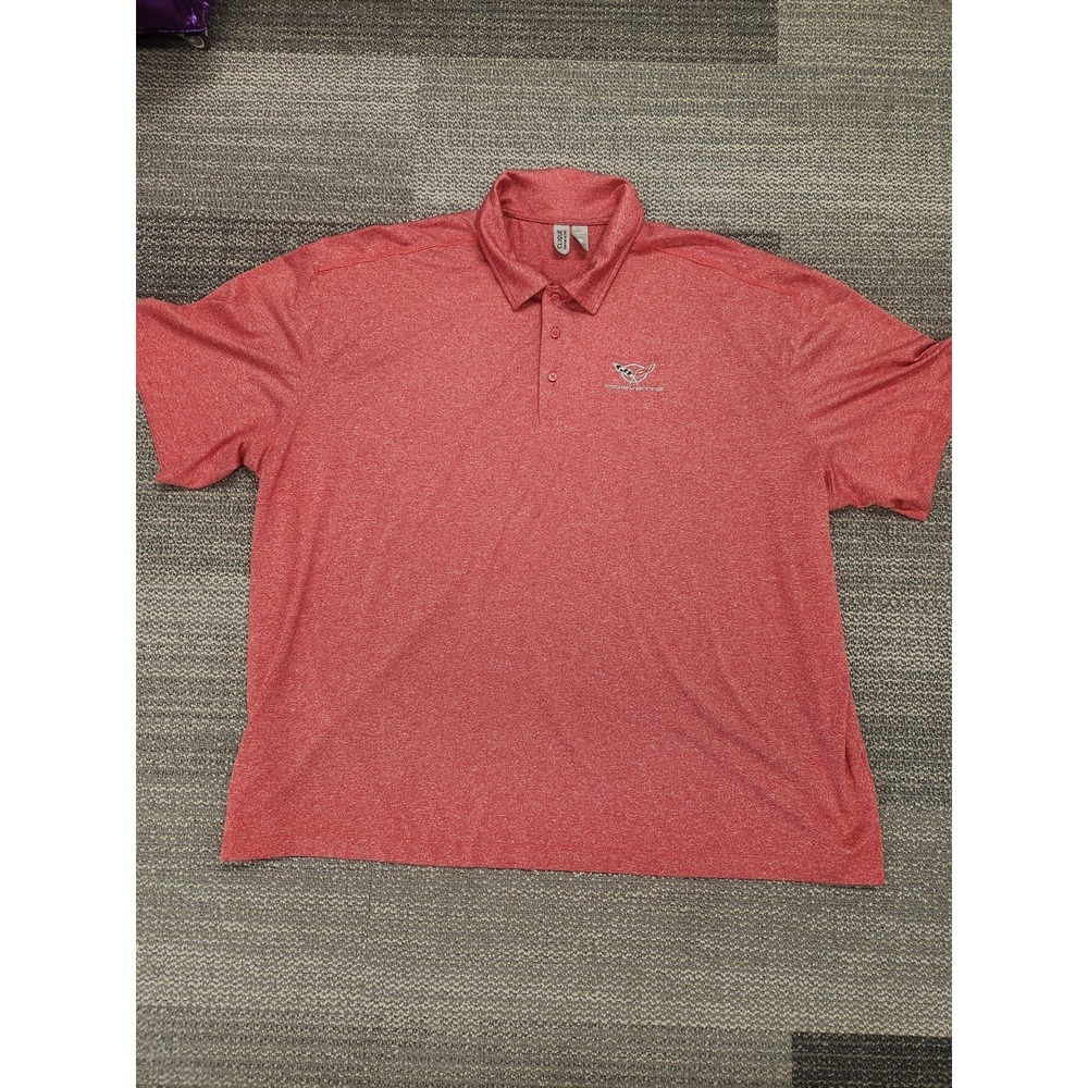 Clique Charge Active Corvette‎ Men's Size 4XL Red Short Sleeve Golf Polo Shirt